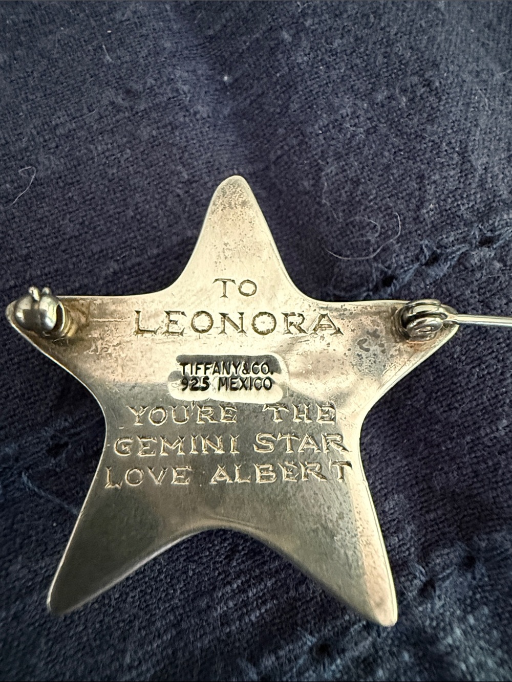 Vintage Tiffany & Co Sterling Silver Puffy Star Brooch 25g Leonora Gemini
